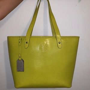 Ralph Lauren yellow leather bag